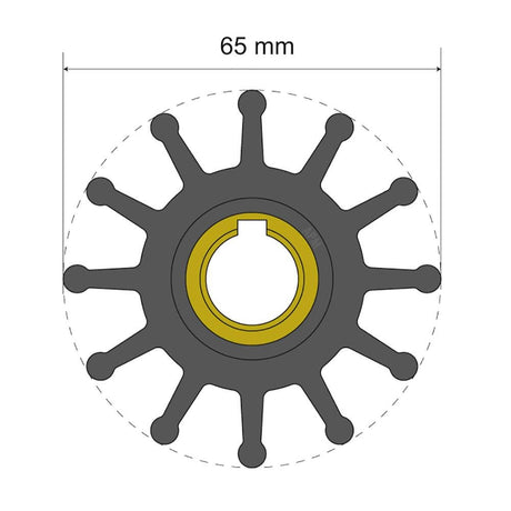 Albin Pump Premium Impeller Kit 65 x 15.8 x 51mm - 12 Blade - Key Insert - 06-01-019