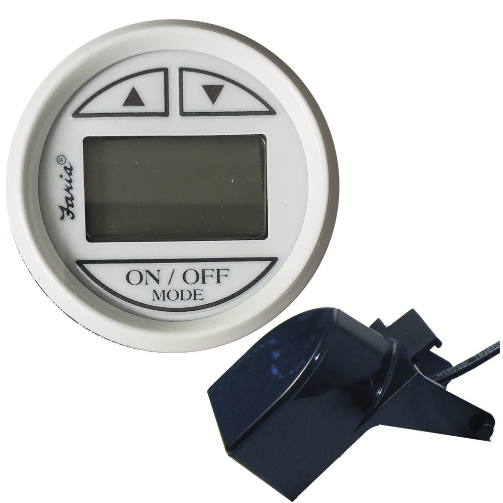 Faria - DRESS WHITE DEPTH-TRANSOM MNT,DIGITAL DEPTH SOUNDER - 13150