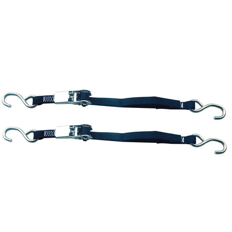 Rod Saver Stainless Steel Ratchet Tie-Down - 1" x 3&#39; - Pair - SSRTD3