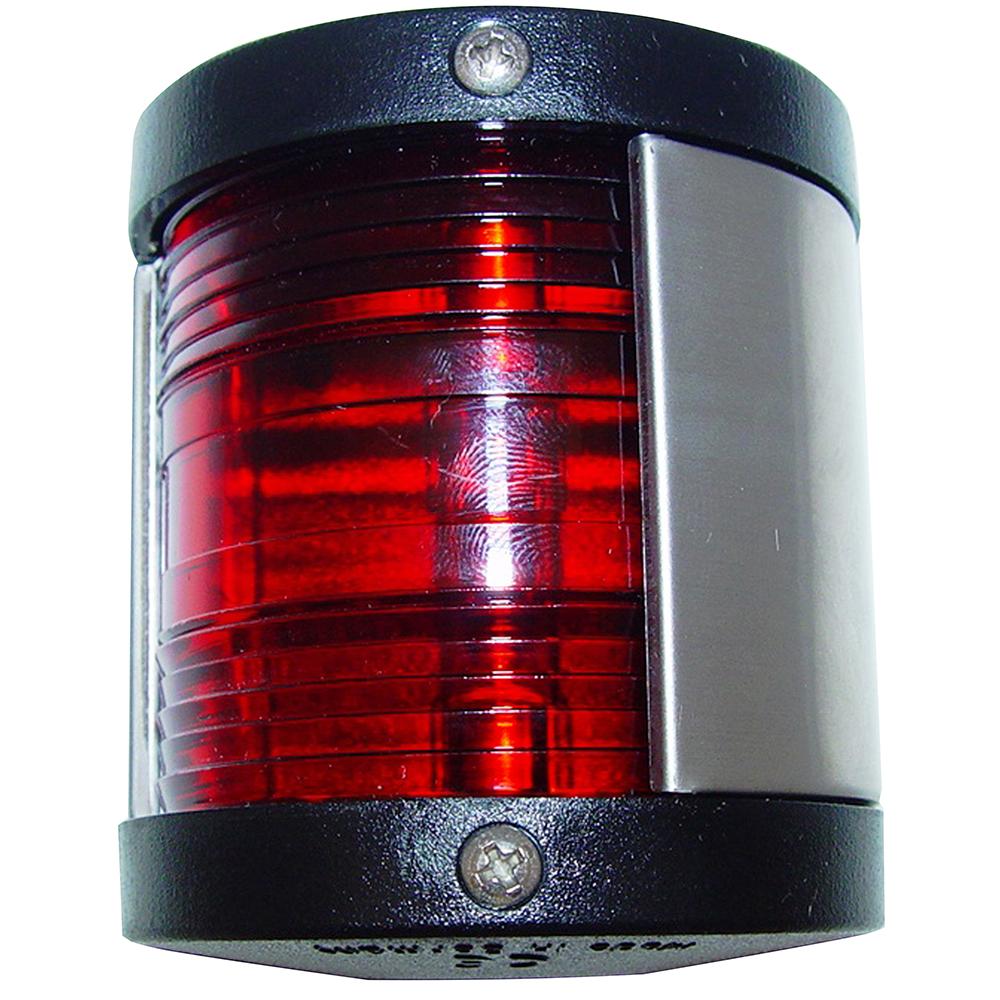 Aqua Signal - 25300 Series 25 Classic 12V Navigation Light For Power or Sail Boats Up to 39', Port Side Mount, Black - 253007