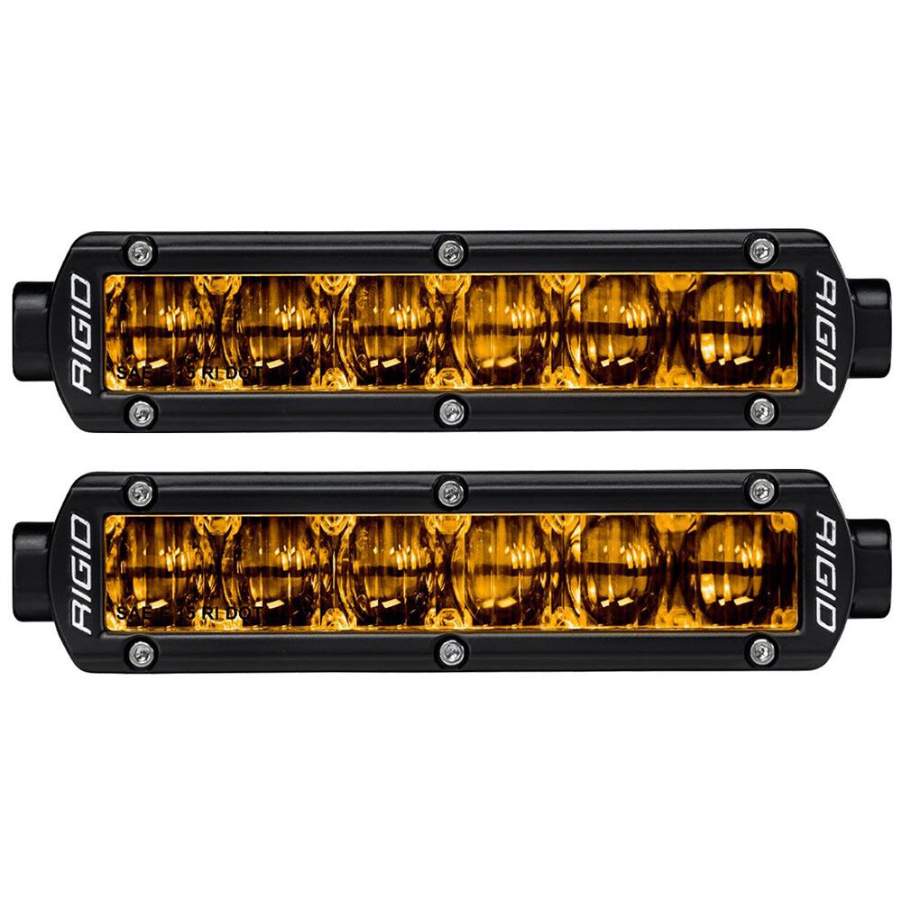 RIGID Industries - SR-Series SAE Compliant Fog Light - 6" - Black with Yellow Light - 906704