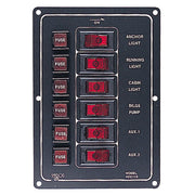 Sea-Dog Line - 6 Switch Illiminated Switch Panel, Vertical - 4221101
