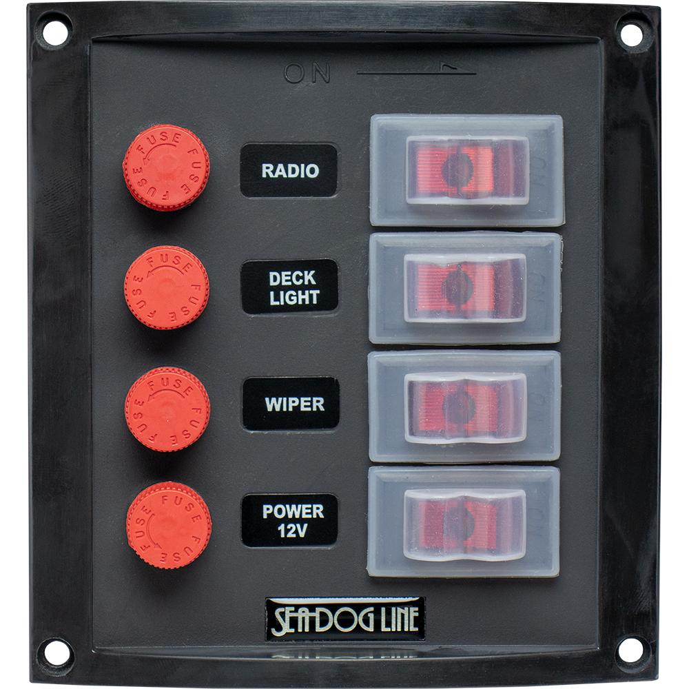 Sea-Dog Splash Guard Switch Panel Vertical - 4 Switch - 424016-1