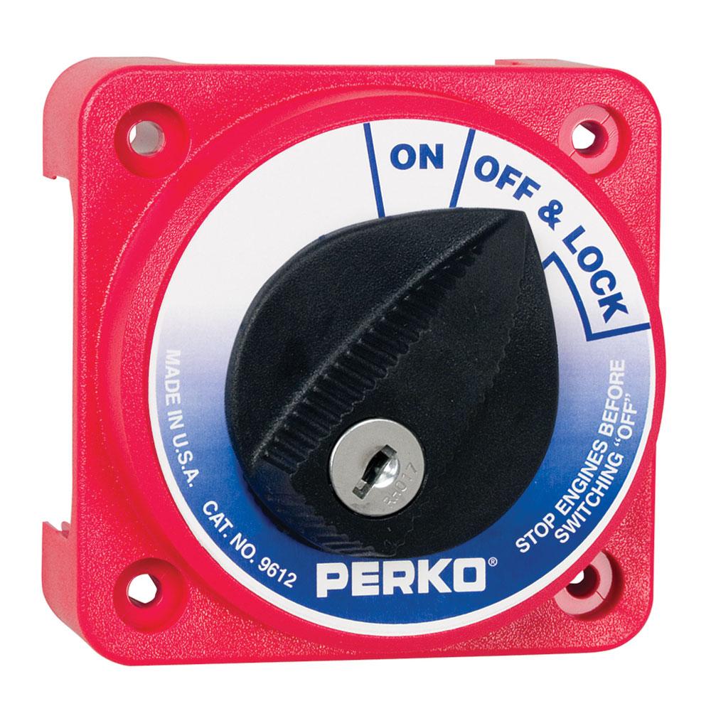 Perko 9612DP Compact Medium Duty Main Battery Disconnect Switch w/Key Lock - 9612DP