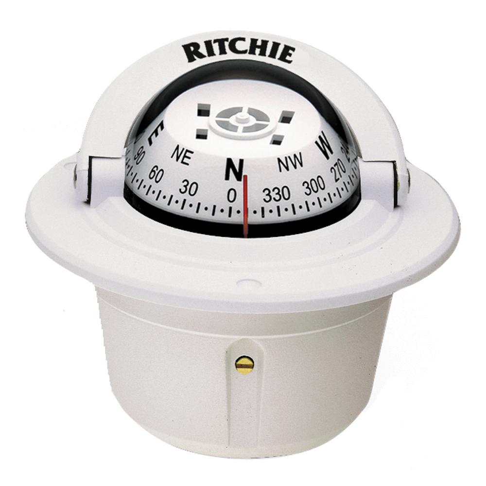 Ritchie F-50W Explorer Compass - Flush Mount - White - F-50W