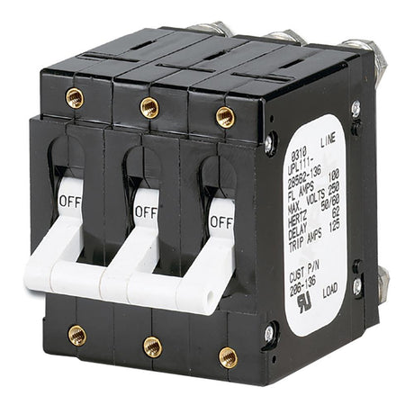 Paneltronics 'C' Frame Magnetic Circuit Breaker - 100 Amp - Triple Pole - White - 206-136