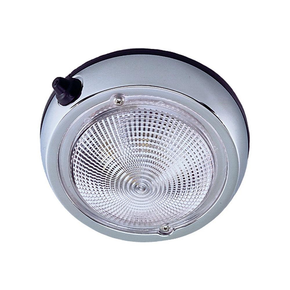 Perko Surface Mount Dome Light - 3 3/4" O.D. (3" Lens) - Chrome Plated - 0300DP0CHR