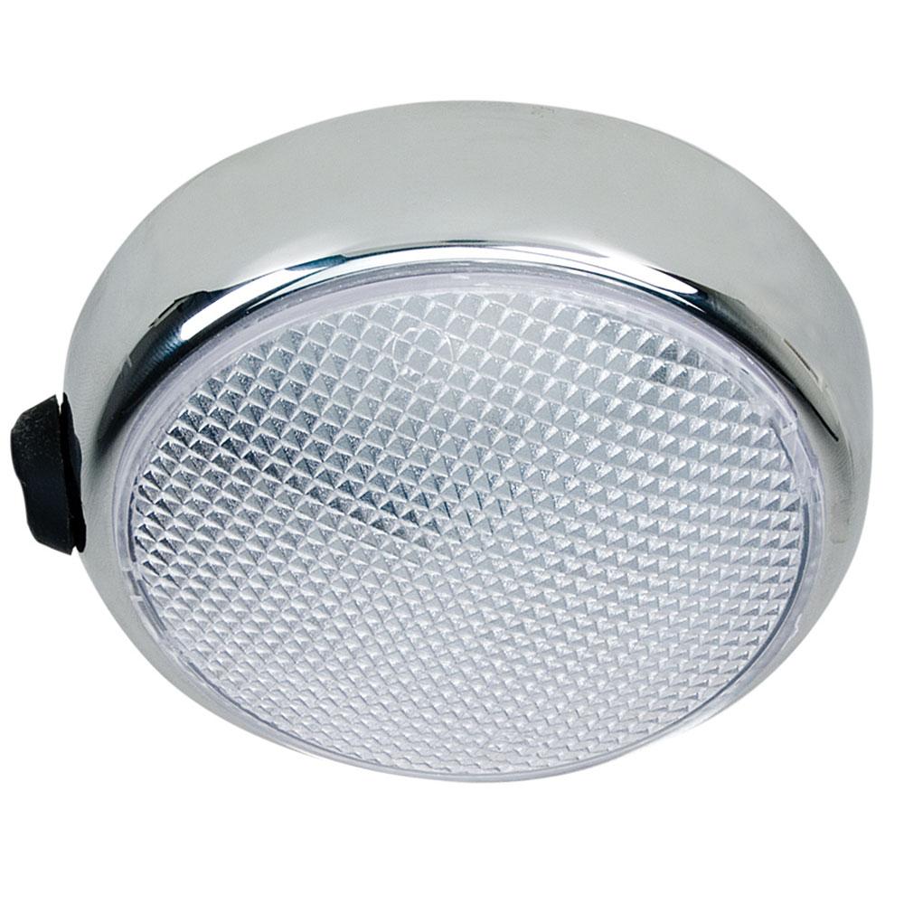 Perko Round Surface Mount LED Dome Light - Chrome Plated - w/Switch - 1356DP0CHR