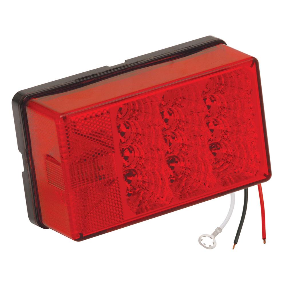 Wesbar 4" x 6" Waterproof LED 8-Function, Left/Roadside w/3 Wire 90 deg Pigtail Trailer Light - 407555