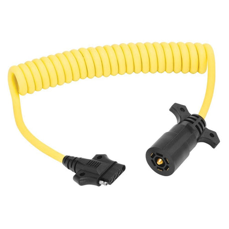 Wesbar 7-Way Trailer To 5-Way Flat Car End Coiled Jumper w/ 8ft Cable - 787196