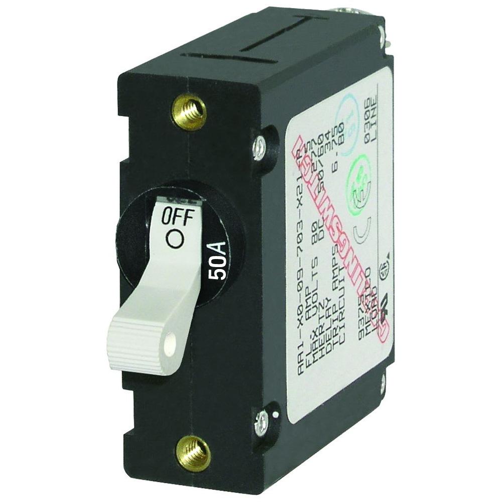 Blue Sea 7230 AC/DC Single Pole Magnetic World Circuit Breaker - 50AMP - 7230