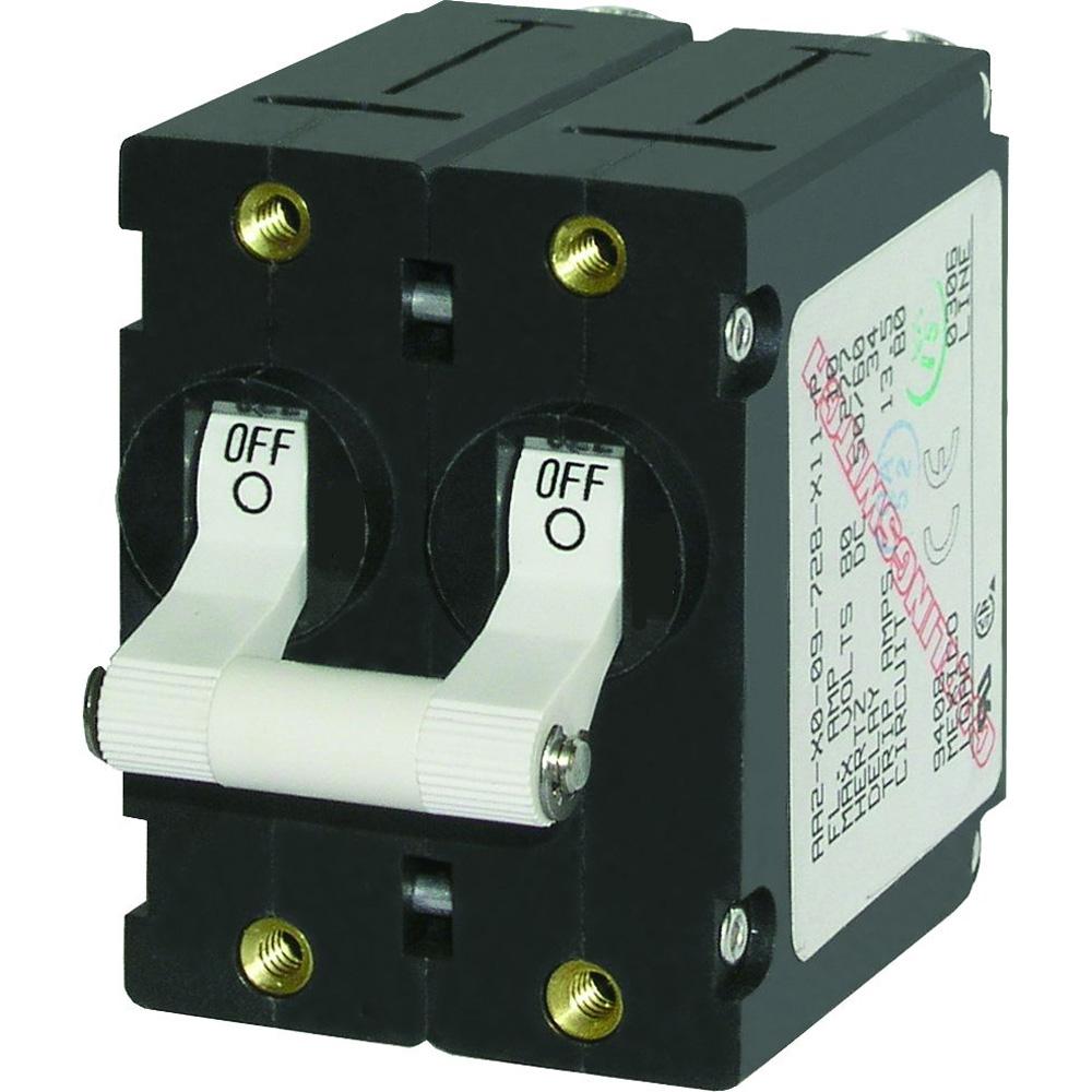 Blue Sea 7233 A-Series Double Pole Toggle - 10AMP - White - 7233