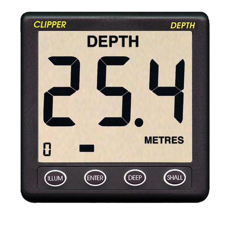 Clipper Depth Instrument w/Thru Hull Transducer & Cover - CL-D