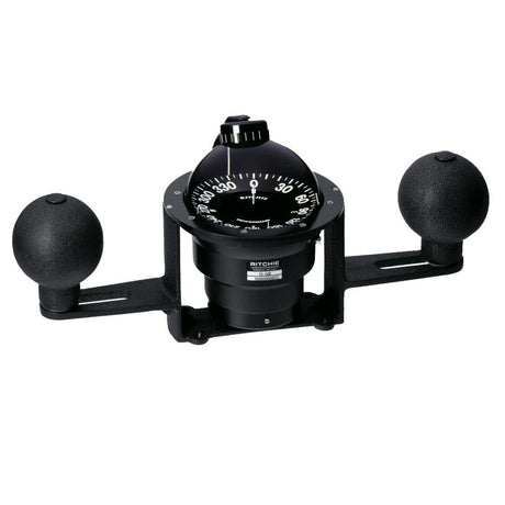 Ritchie YB-500 Globemaster Compass - Yoke Mounted - Black - 5 Degree card - 12V - YB-500