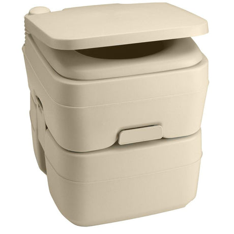 Dometic - 965 Portable Toilet with Mounting Brackets- 5 Gallon - Parchment - 311096502