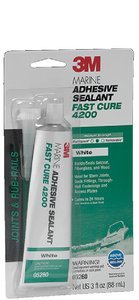 3M - Marine Adhesive Sealant 4200FC Fast Cure - White - 3 oz, part of the collection of the best boat cleaning products from PartsVu