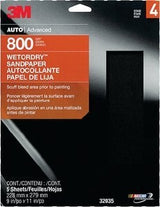 3M - Wetordry Sandpaper - 800 Grit - 9 inch x 11 inch - 5 Pack - 32035