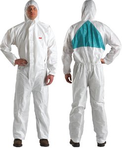 3M Marine 4520 Protective Coverall with Hood - SMMMS Polypropylene - White - 3XL - 63268