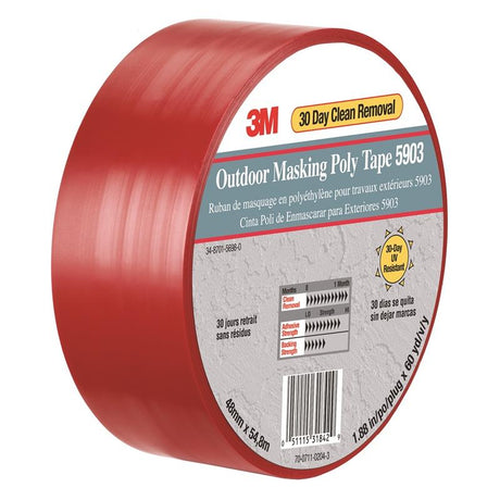 3M - Outdoor Masking Poly Tape - Red - 50 in x 60 yd - 5903