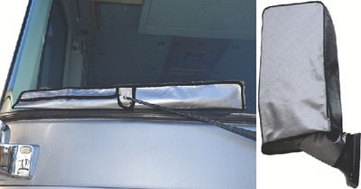 Adco - Diamond Plated Steel Vinyl (Silver) Mirror and Wiper Covers With Storage Bag - 2378