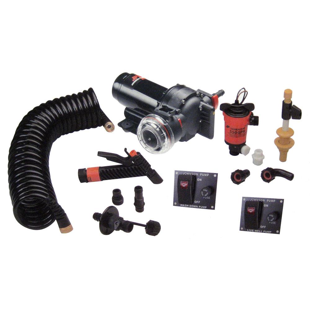 Johnson Pump - Aqua Jet 5.2 GPH Wash Down / 550 Live Well Kit - 64634