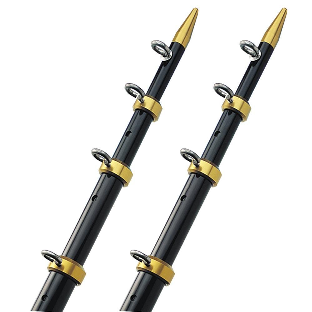 TACO 15' Telescopic Outrigger Poles 1-1/8" - Black/Gold - OT-0441BKA15