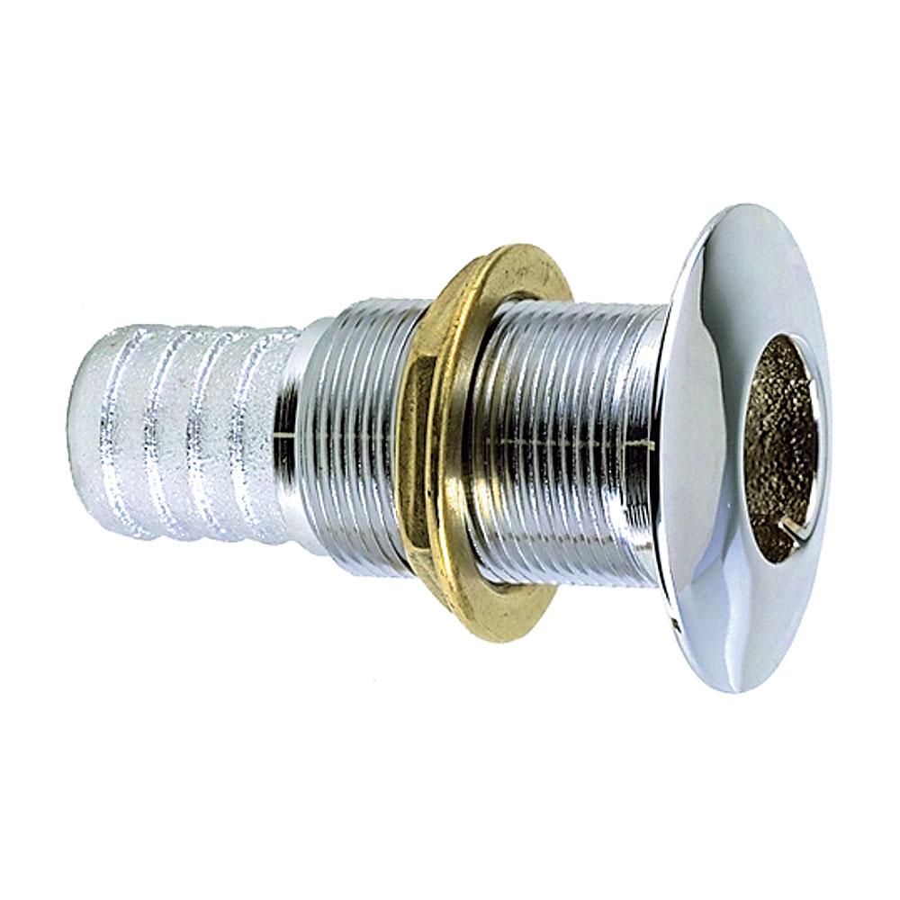 Perko 5/8" Thru-Hull Fitting f/ Hose Chrome Plated Bronze MADE IN THE USA - 0350004DPC