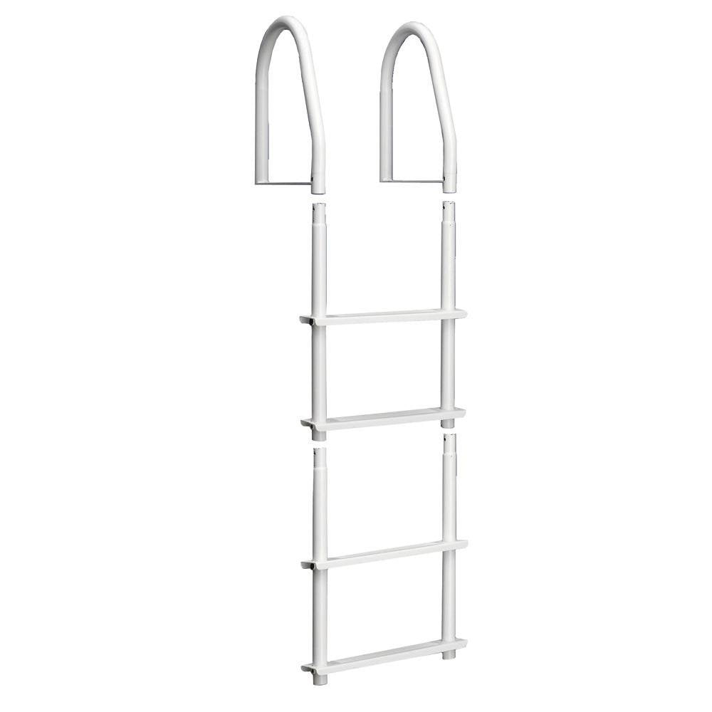 Dock Edge Fixed 4 Step Ladder Bright White Galvalume - 2104-F