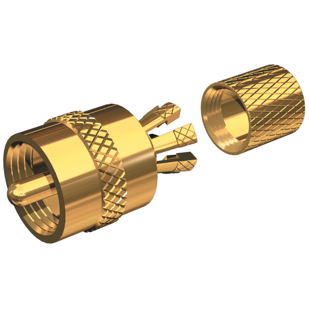 Shakespeare - PL-259-CP-G - Solderless PL-259 Connector for RG-8X or RG-58/AU Coax - Gold Plated - PL-259-CP-G