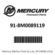 Mercury - Tool-bore pilot - 91-8M0089119