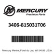 Mercury - Clamp bracket por - 3406-815031T06
