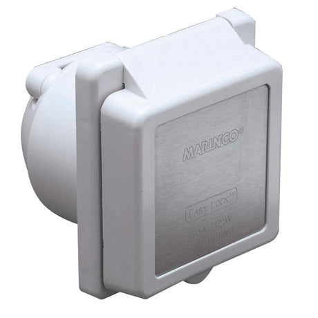 Marinco 301EL-B 30A Power Inlet - White - 125V - 301EL-B