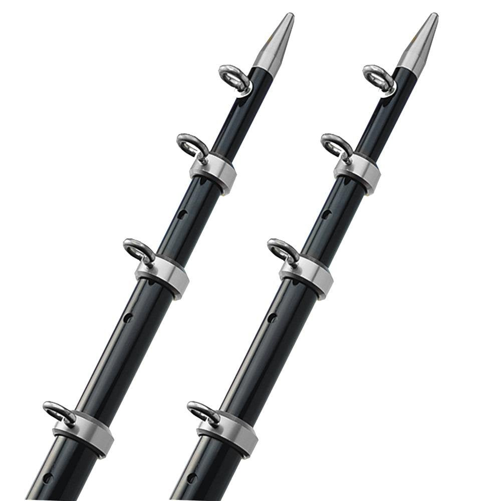 TACO 15' Telescopic Outrigger Poles HD 1-1/2" - Black/Silver - OT-0542BKA15-HD