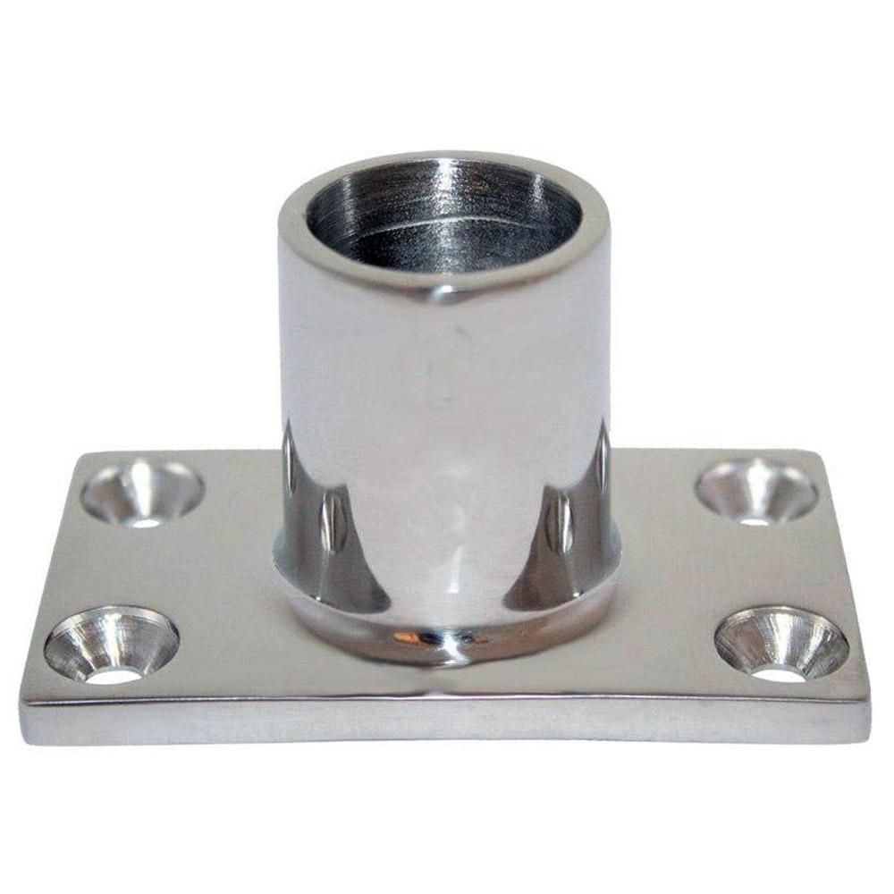 Whitecap 1" O.D. 90 Degree Rectangle Base SS Rail Fitting - 6141C