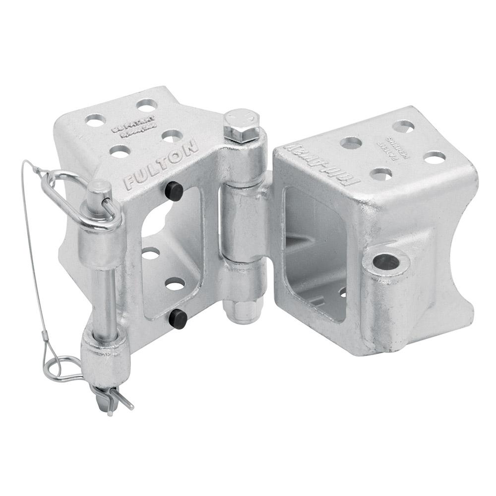 Fulton Fold-Away Bolt-On Hinge Kit 3" x 5" Trailer Beam, Rating 9,000 lbs., 48" Pivot, Z-Max 600 Zinc Finish - HDPB350101