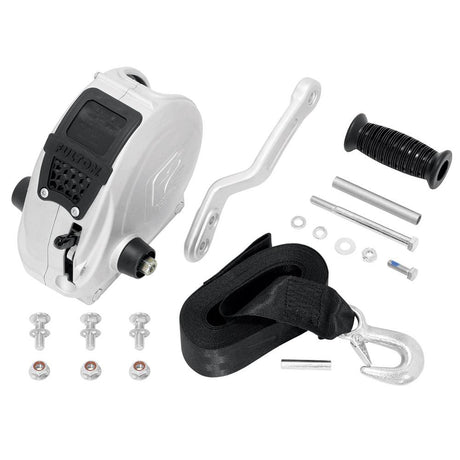 Fulton F2 Trailer Winch 1,600 lbs. - Single Speed w/Strap, Sharkskin Finish - FW16000101