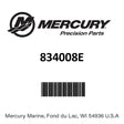 Mercury - Cable asy-control - 834008E
