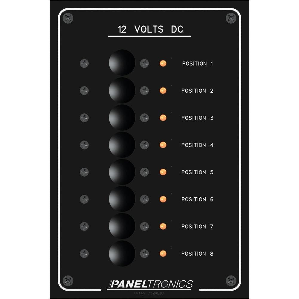 Paneltronics Standard Panel - DC 8 Position Circuit Breaker w/LEDs - 9972208B