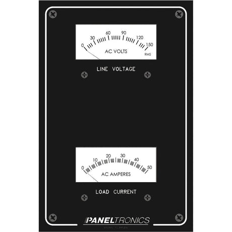 Paneltronics Standard Panel AC Meter - 0-150 AC Voltmeter & 0-50Amp Ammeter - 9982304B