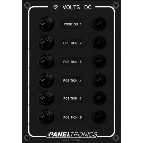 Paneltronics Waterproof Panel - DC 6-Position Toggle Switch & Circuit Breaker - 9960016B