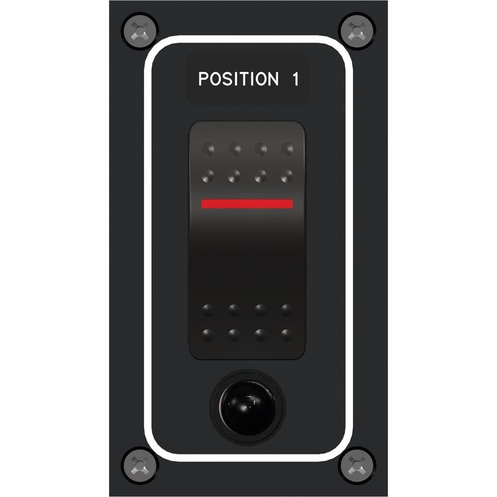 Paneltronics Waterproof Panel - DC 1-Position Illuminated Rocker Switch & Circuit Breaker - 9960021B