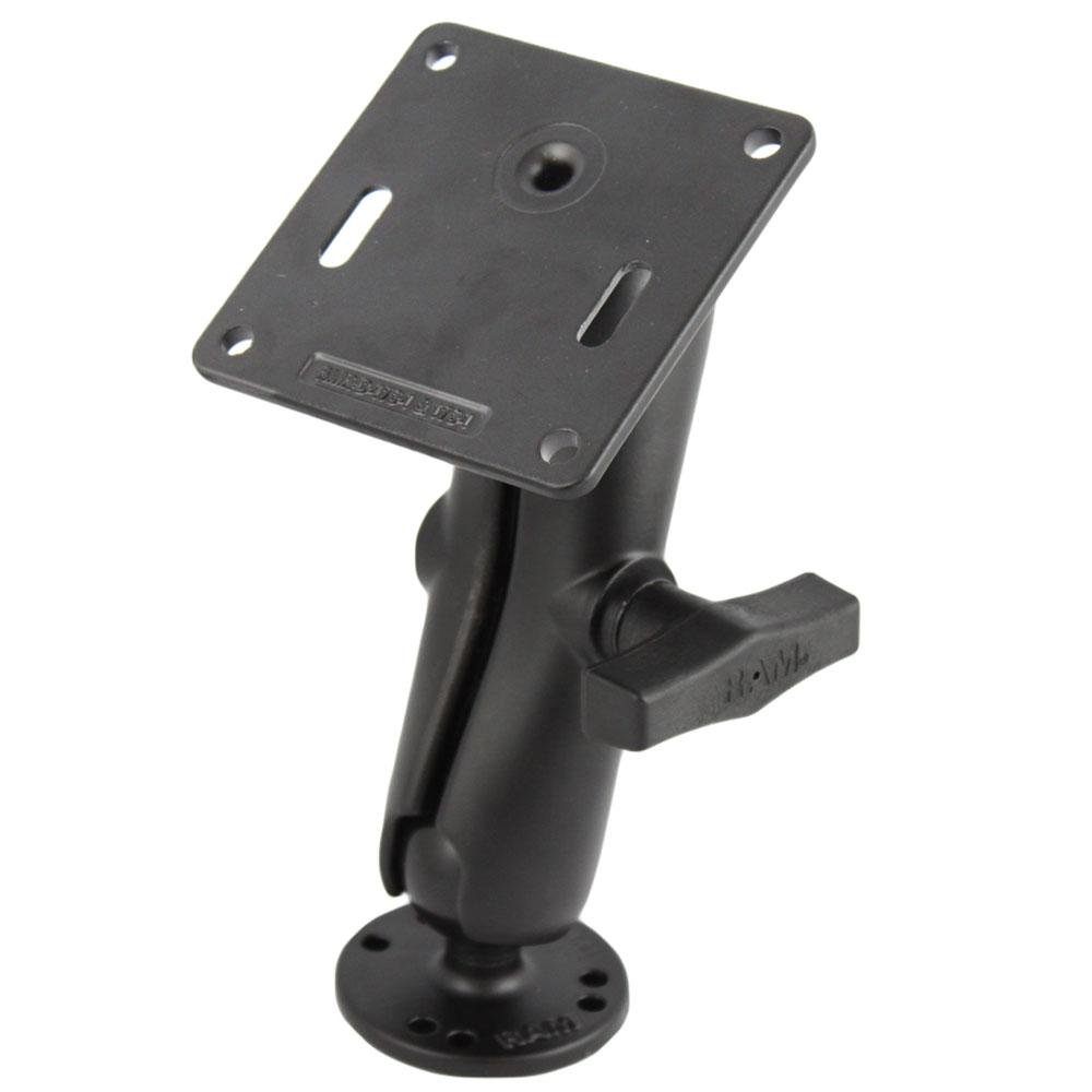 RAM Mount - Double Socket Arm with 2.5" Round Base & 3.625" Square Base - RAM-101U-2461