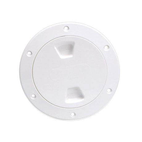 Beckson 4" Smooth Center Screw-Out Deck Plate - White - DP40-W