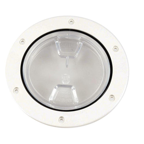 Beckson 4" Clear Center Screw-Out Deck Plate - White - DP40-W-C