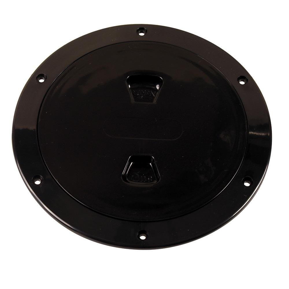 Beckson 6" Smooth Center Screw-Out Deck Plate - Black - DP60-B