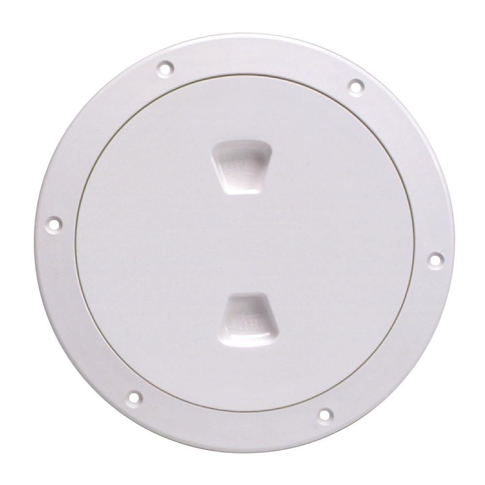 Beckson 6" Smooth Center Screw-Out Deck Plate - White - DP60-W