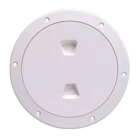 Beckson 6" Smooth Center Screw-Out Deck Plate - White - DP60-W