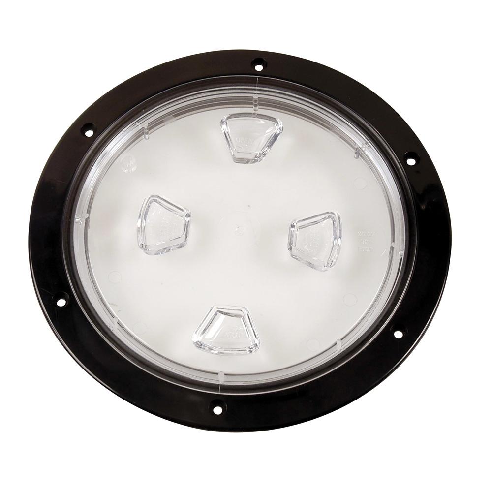 Beckson 8" Clear Center Screw-Out Deck Plate - Black - DP80-B-C