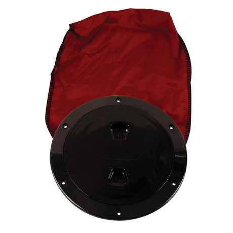 Beckson 6" Stow-Away Deck Plate - Black w/12" Bag - DP60BB