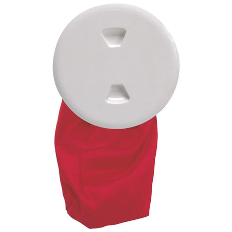 Beckson 5" Stow-Away Deck Plate - White w/12" Bag - DP50BW